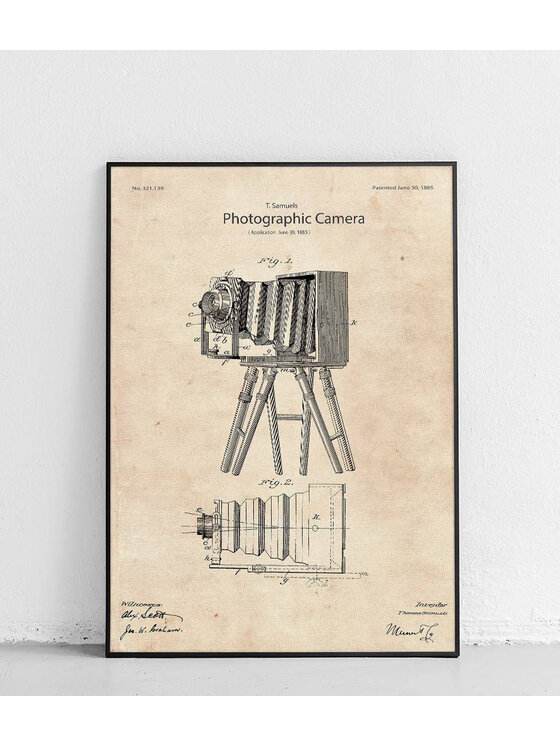 Poster Polytechnic Poster Polytechnic Komplet plakatów Patenty Aparat Fotograficzny Żółty