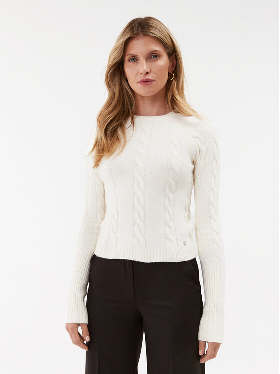 Guess Sweter W3BR40 Z3930 Écru Regular Fit