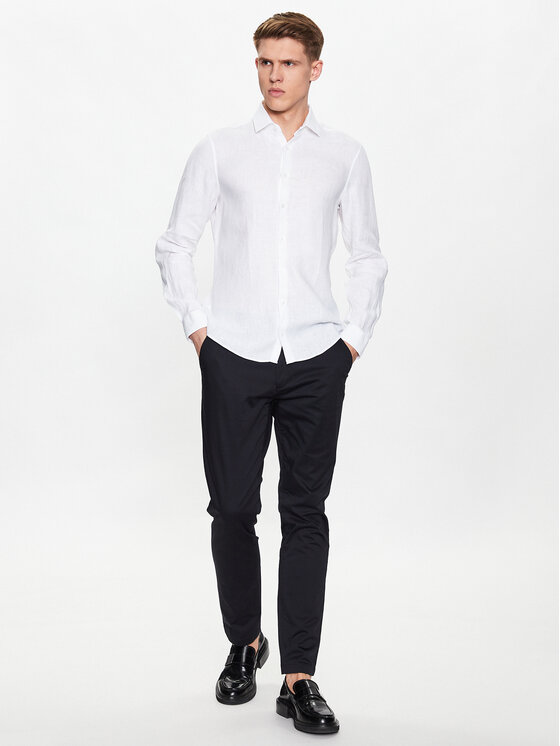 Calvin Klein Calvin Klein Πουκάμισο Solid K10K109286 Λευκό Slim Fit