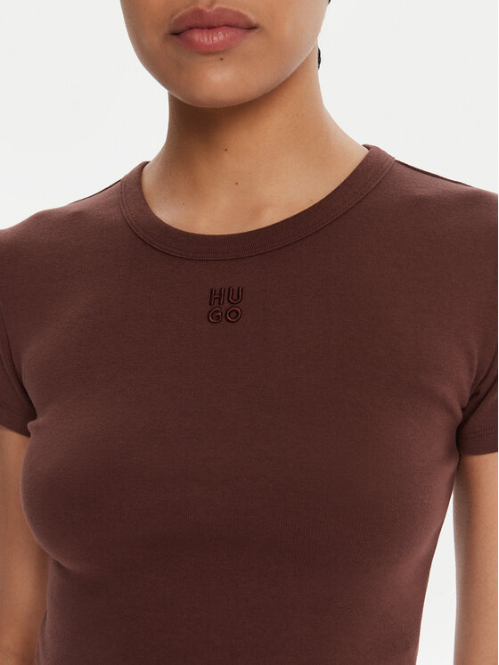 HUGO HUGO T-shirt Delanor  50512000 Smeđa Slim Fit