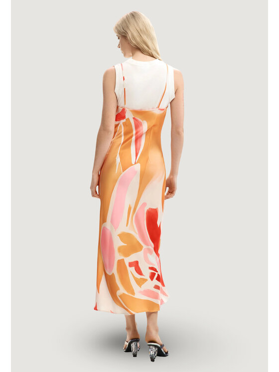Desigual Desigual Sukienka codzienna VEST_WAVE Pomarańczowy Egg Fit
