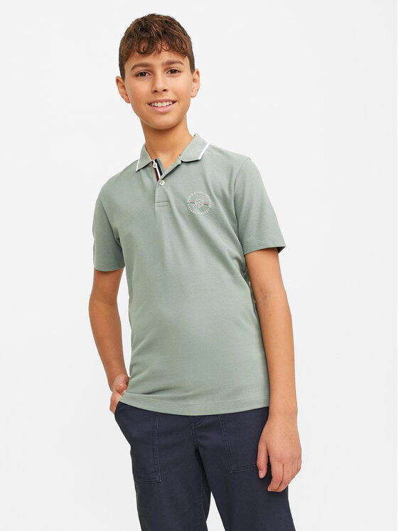 Jack&Jones Junior Polo Majica Blushield 12254237 Zelena Standard Fit