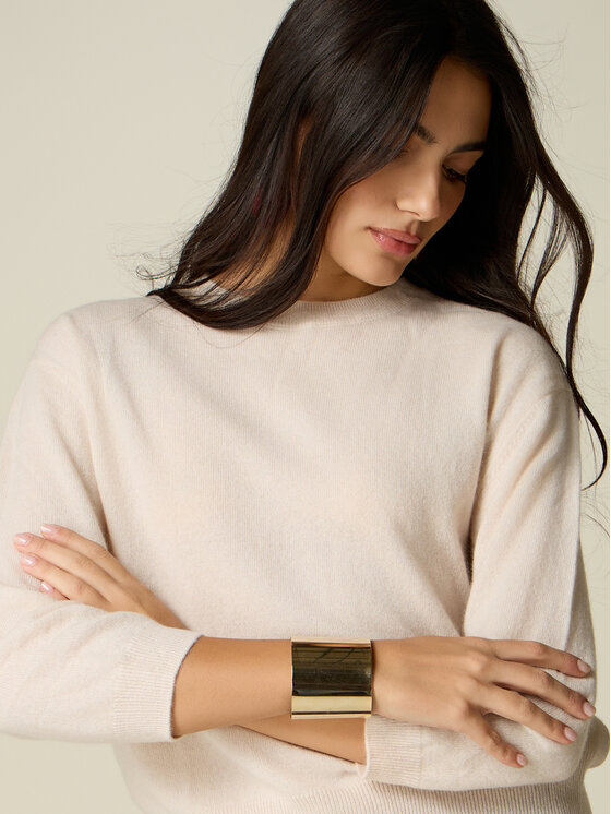 Oltre Oltre Sweter M210E002230N011 Biały Regular Fit