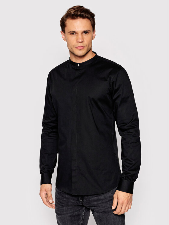 Young Poets Society Young Poets Society Košeľa Ole 106624 Čierna Slim Fit