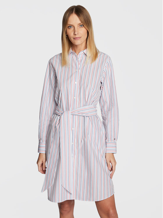 Tommy Hilfiger Košeľové šaty WW0WW37116 Biela Regular Fit