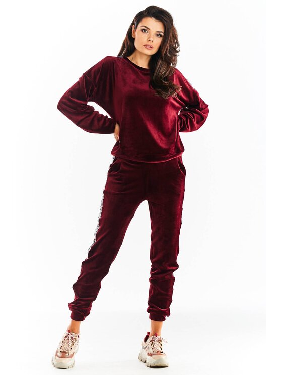 Awama Awama Bluza A374 Bordowy Basic Fit