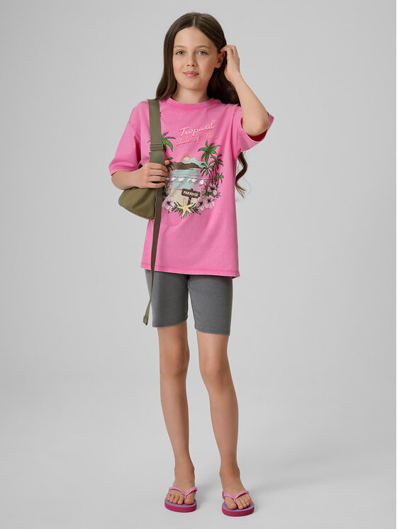4F 4F T-Shirt SUMMER SPLASH Różowy Loose Fit