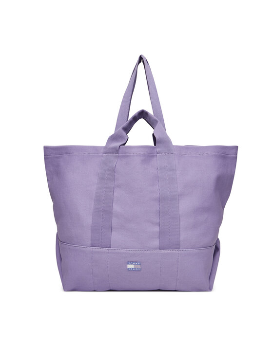 Geantă Tommy Jeans Tjw Tote Edition Canvas AW0AW17542 Violet