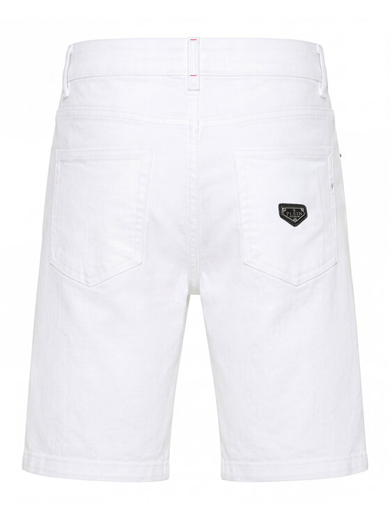 PHILIPP PLEIN PHILIPP PLEIN Pantaloncini di jeans 31801 Bianco Loose Fit