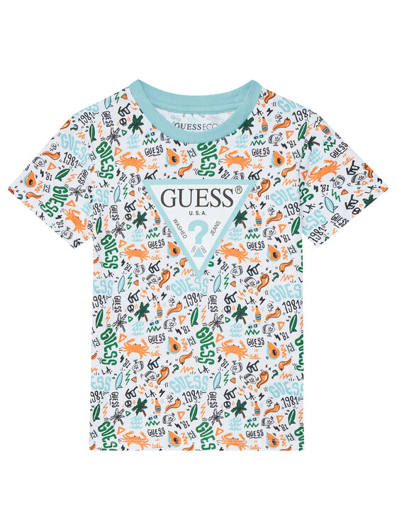 Guess Guess Komplet t-shirt i szorty sportowe N6GG00 K8HM4 Niebieski Regular Fit