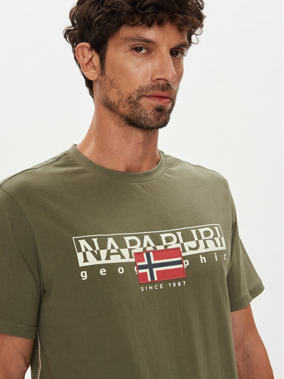 Napapijri Napapijri T-krekls S-Aylmer NP0A4HTO Zaļš Regular Fit