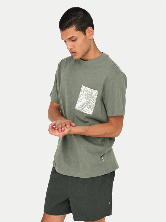 Only & Sons Only & Sons Тишърт 22025286 Зелен Regular Fit