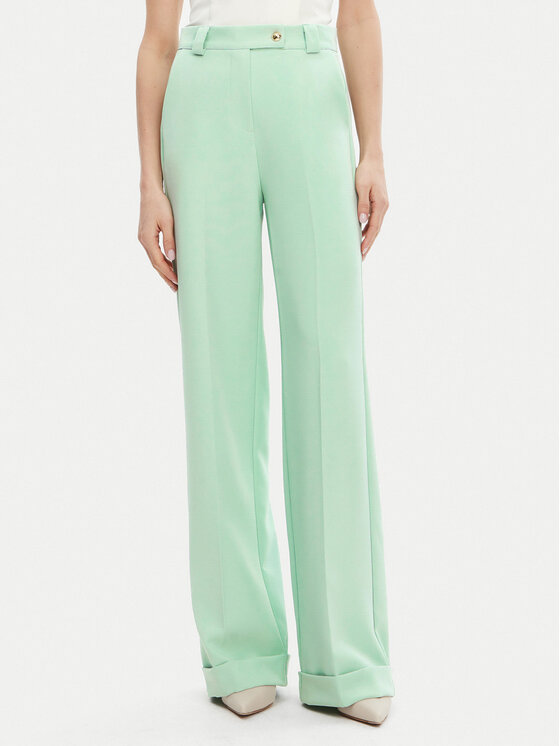 Maryley Maryley Medžiaginės kelnės 25EB537/M26/43SP Žalia Regular Fit
