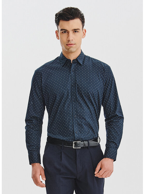 Pako Lorente Pako Lorente Koszula P25WN-1X-031 Granatowy Regular Fit