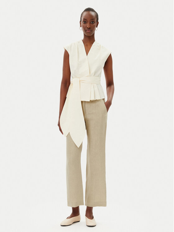 Marella Marella Majica Bronzo 2513161072200 Écru Slim Fit