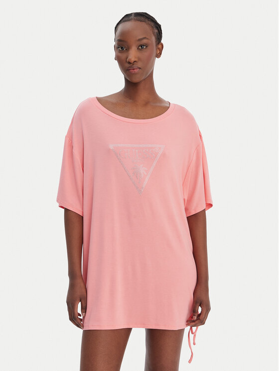 Guess T-Shirt E4GI00 K68D2 Różowy Oversize