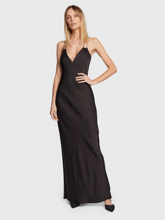 Calvin Klein Abendkleid Shine Slip K20K205019 Schwarz Regular Fit