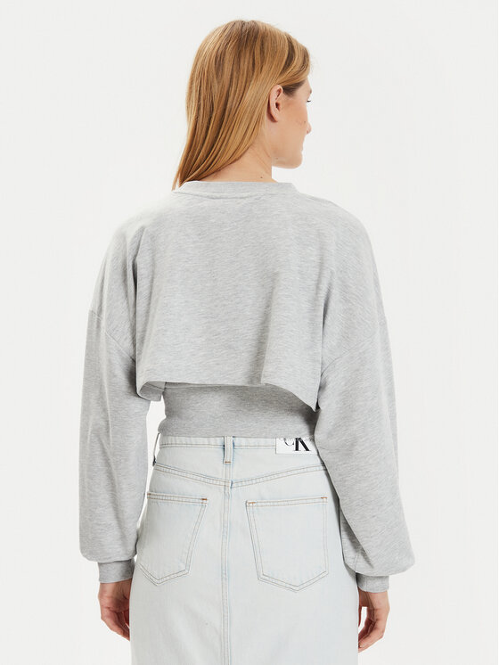 ONLY ONLY Mikina Britt 15312126 Sivá Cropped Fit