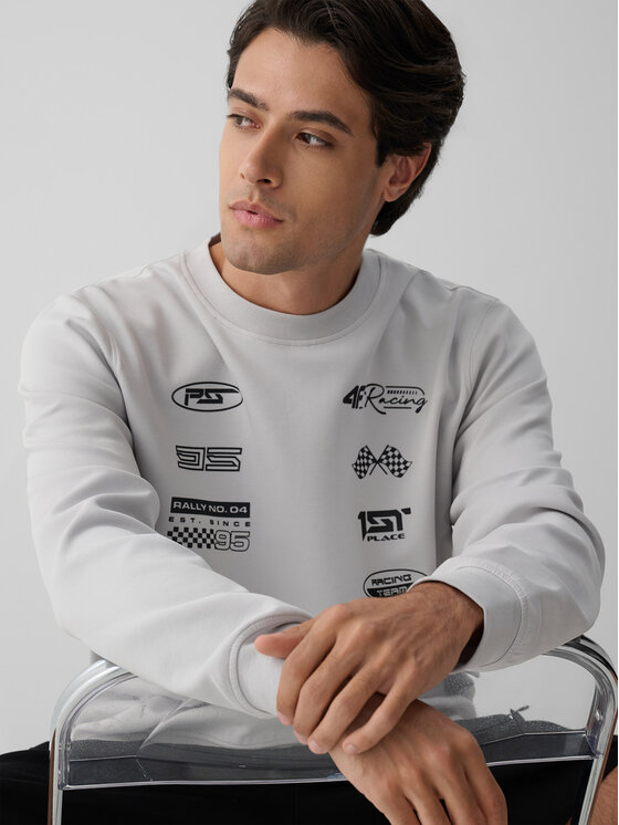 4F 4F Bluza PIT STOP Szary jasny Regular Fit