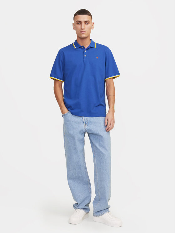 Jack&Jones Jack&Jones Тениска с яка и копчета Bluwin 12169064 Син Regular Fit