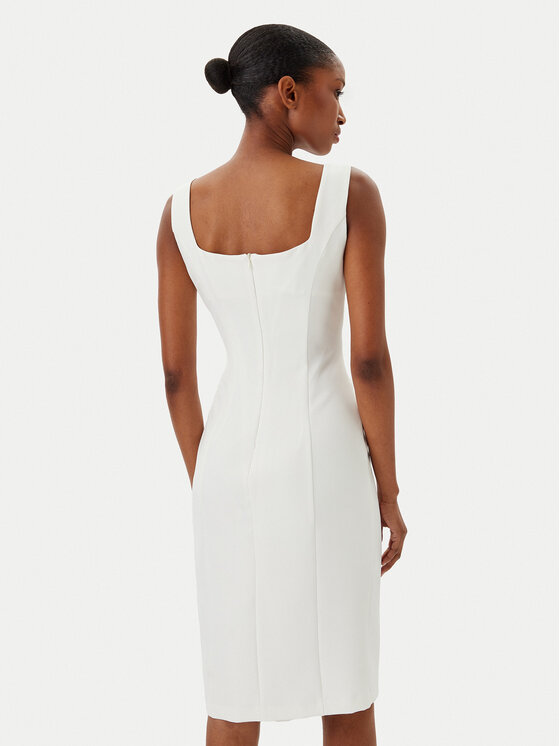 Fracomina Fracomina Cocktail obleka FR25SD2001W42901 Écru Slim Fit