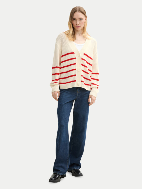 Tom Tailor Denim Tom Tailor Denim Kardigán 1043311 Bézs Regular Fit