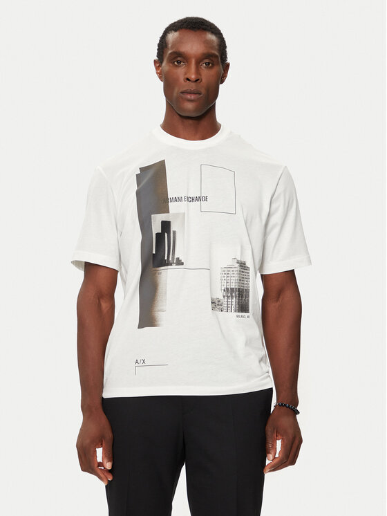 Armani Exchange Armani Exchange Tričko 6DZTHZ ZJBYZ 61AK Biela Regular Fit
