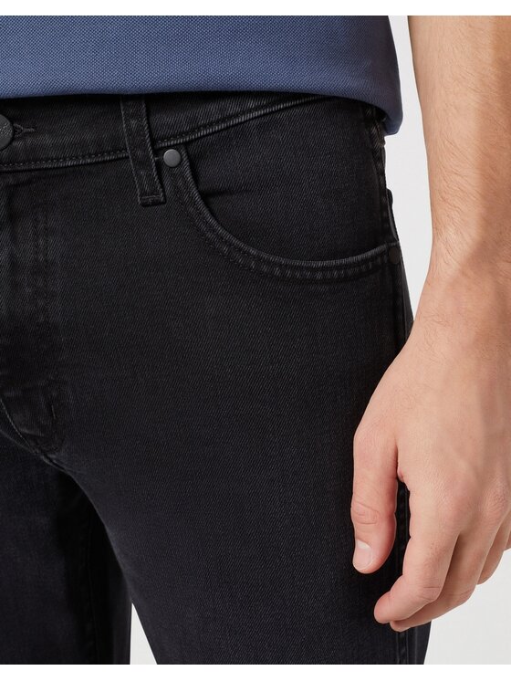 Wrangler Wrangler Jeansy Larston Film Noir Czarny Straight Fit