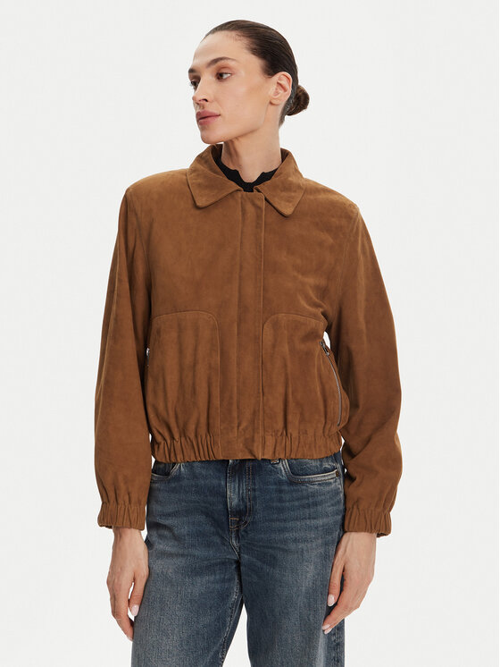 Serge Pariente Serge Pariente Lederjacke Clothilde Vs Braun Regular Fit