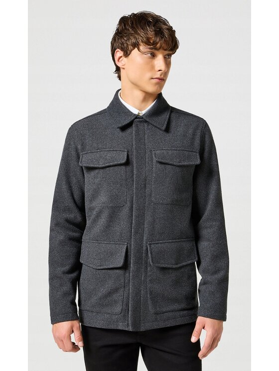 Wrangler Wrangler Kurtka koszulowa Transitional Jacket Szary Regular Fit