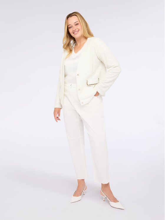 Fiorella Rubino Fiorella Rubino Spodnie materiałowe P562T105040N011 Biały Regular Fit