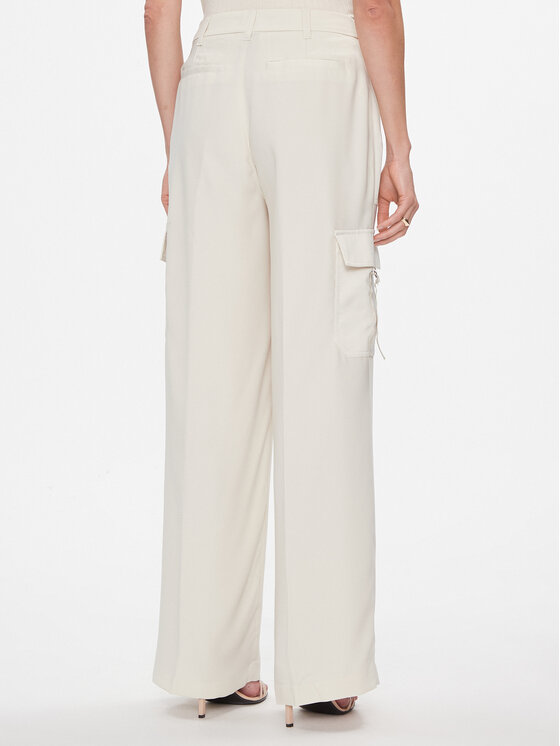 DKNY DKNY Hlače iz tkanine P3JKNV51 Khaki Straight Leg