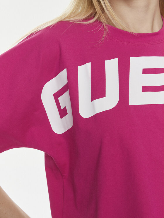 Guess Guess T-shirt Deana Boxy V4RI09 KC2Z0 Ružičasta Regular Fit