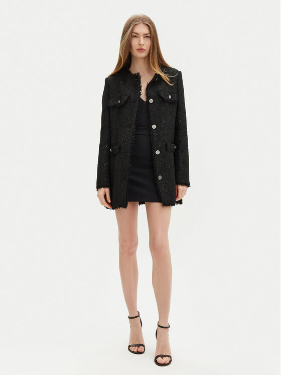Guess Guess Демісезонний плащ W5RL20 WGVS2 Чорний Regular Fit