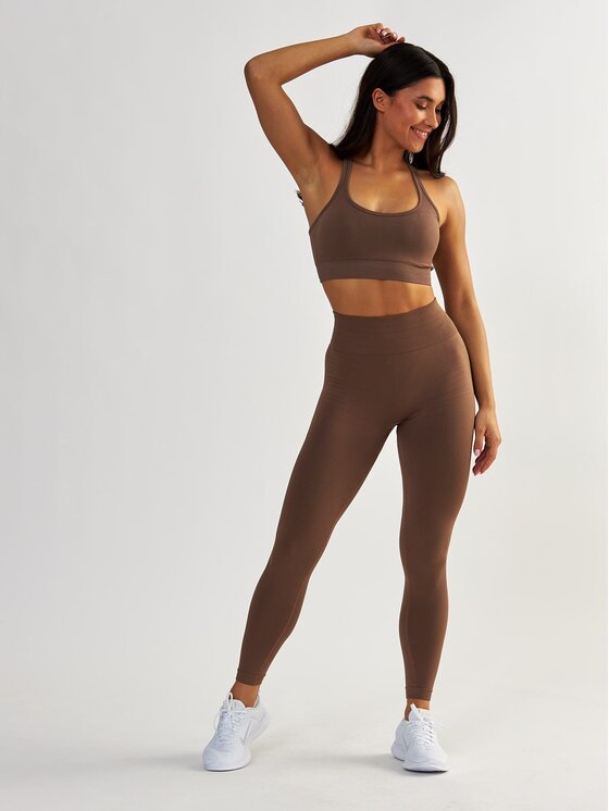 BeShaped BeShaped Biustonosz sportowy Gym Queen Brązowy