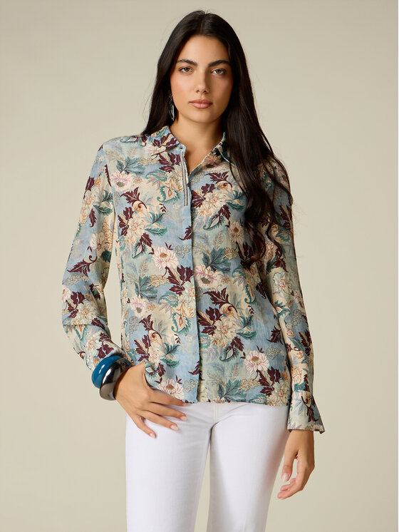 Oltre Oltre Camicia 5042R103295N001 Turchese Regular Fit
