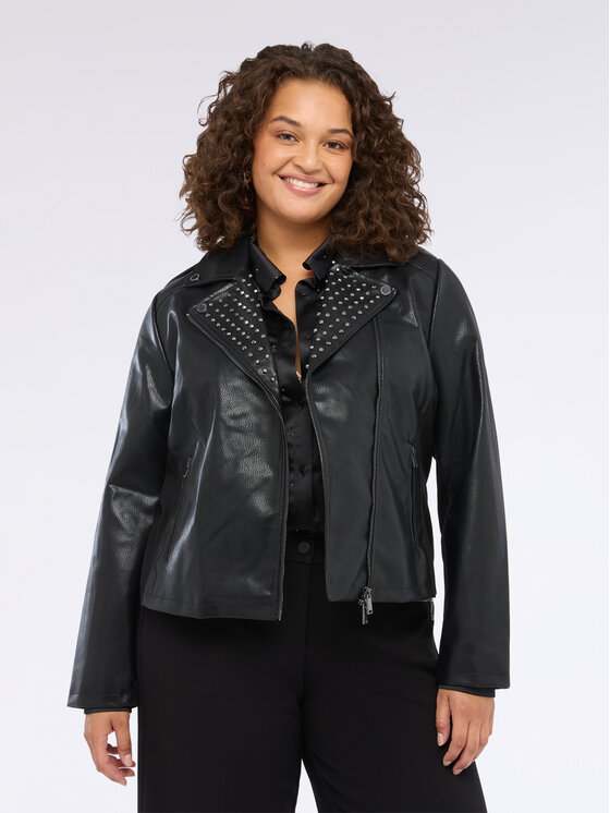 Fiorella Rubino Fiorella Rubino Giacca in similpelle R371T001256N033 Nero Regular Fit