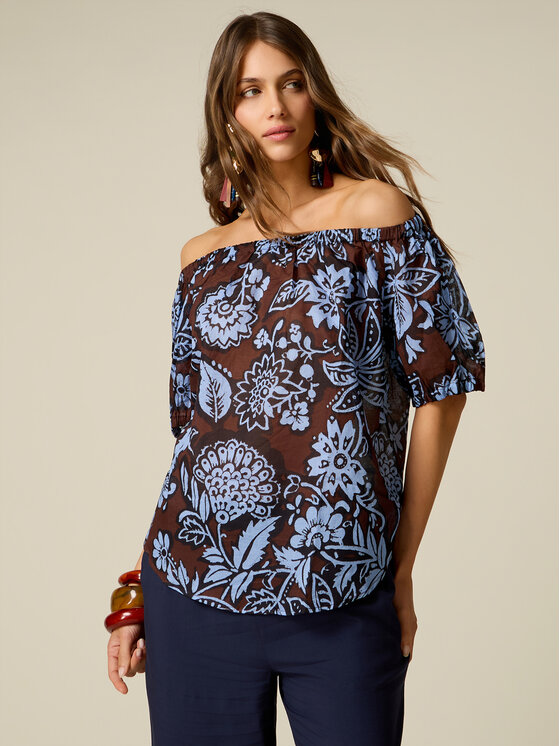 Oltre Oltre Blusa 2074J100853N0Z2 Marrone Regular Fit