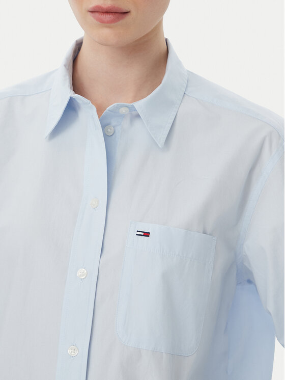 Tommy Jeans Tommy Jeans Πουκάμισο Essential DW0DW23456 Ανοιχτό μπλε Relaxed Fit