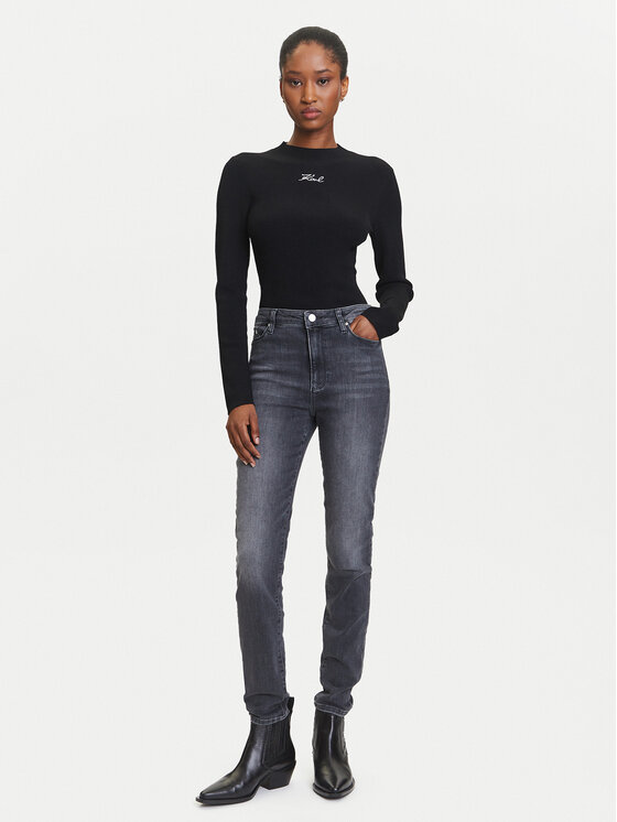 KARL LAGERFELD KARL LAGERFELD Πουλόβερ A3W18025 Μαύρο Slim Fit