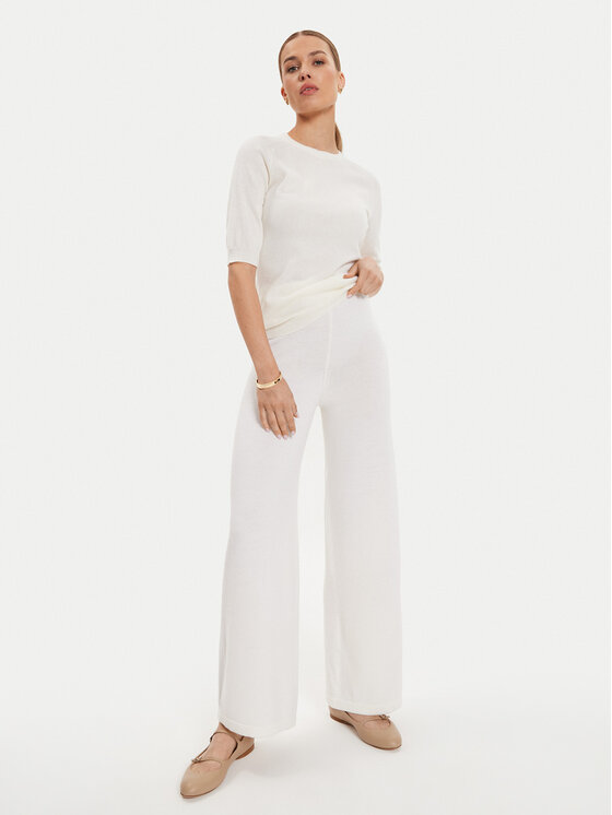 Max Mara Leisure Max Mara Leisure Πουλόβερ Cima 24263660 Λευκό Regular Fit