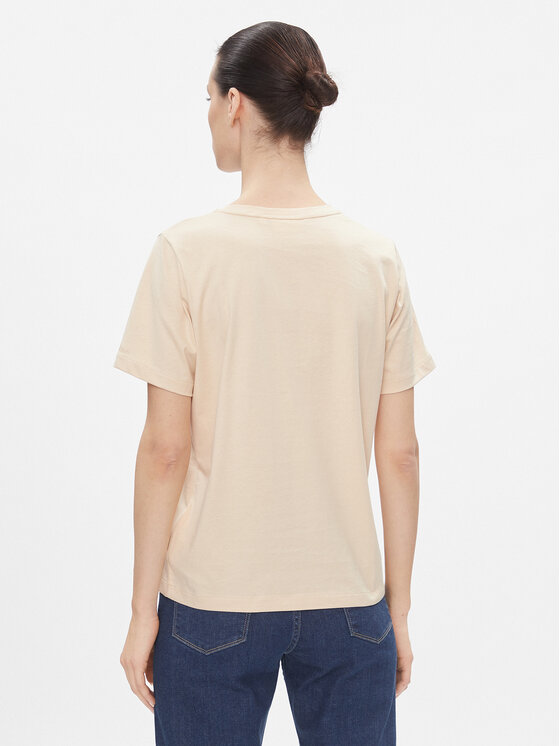 Calvin Klein Calvin Klein T-Shirt Smooth Cotton Crew Neck Tee Ss K20K205410 Béžová Regular Fit