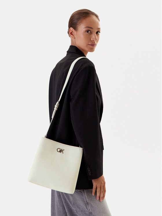 Calvin Klein Calvin Klein Torebka Ck Bucket Bag_Tex K60K613179 Biały
