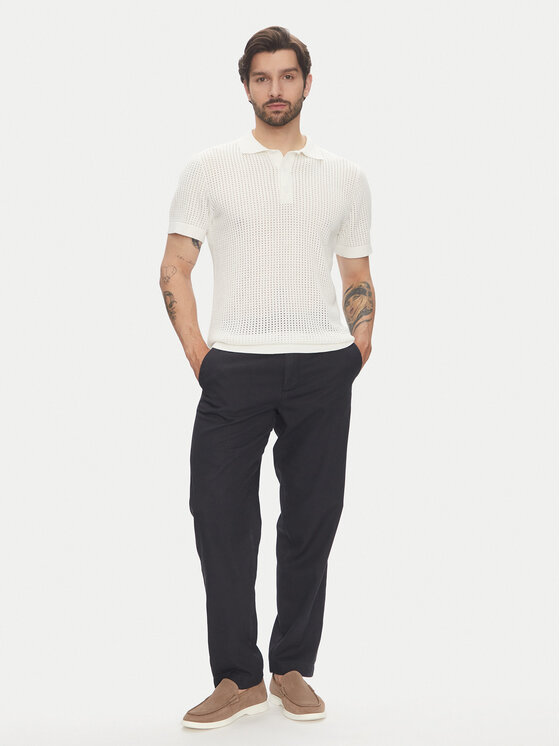 Lindbergh Lindbergh Polokošile 30-804126 Écru Relaxed Fit
