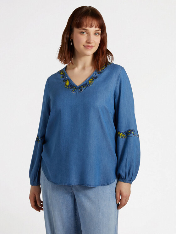 Fiorella Rubino Fiorella Rubino Blusa 2750T002241N024 Turchese A-Line Fit