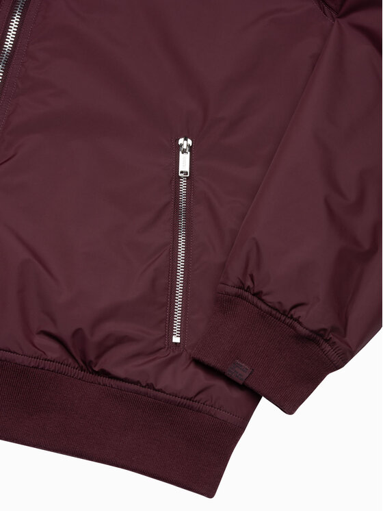 Ombre Ombre Kurtka bomber C538 Bordowy Regular Fit