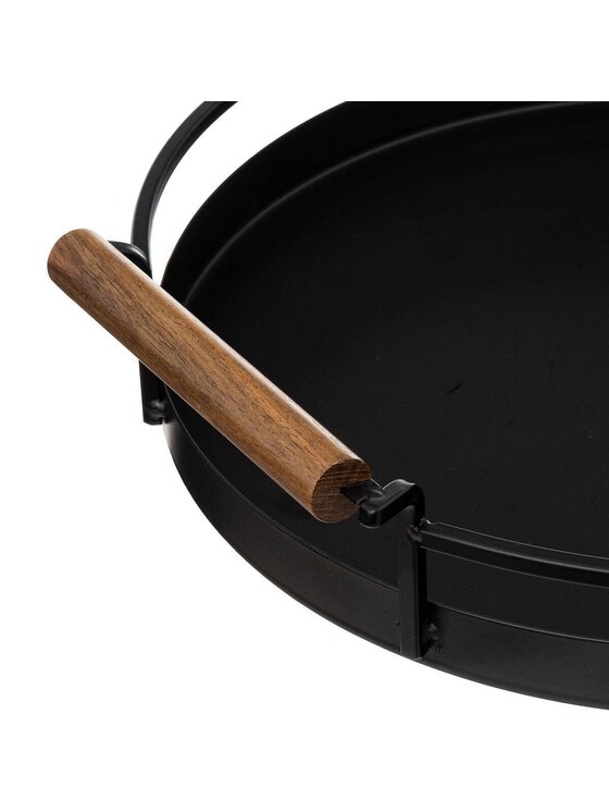 MIAhome MIAhome Taca metalowa okrągła czarna Ø 36 cm Czarny