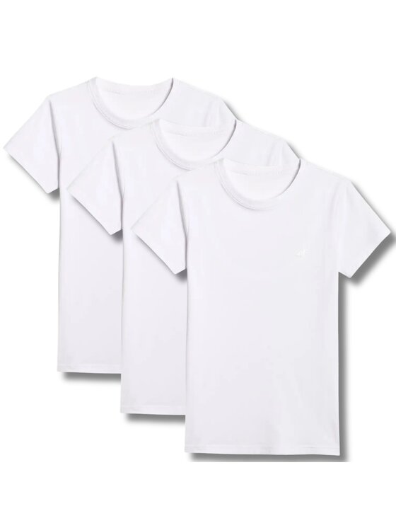 4F 4F T-Shirt 3P-4FWMM00TTSHF3306-10S Czarny Authentic Slim Fit