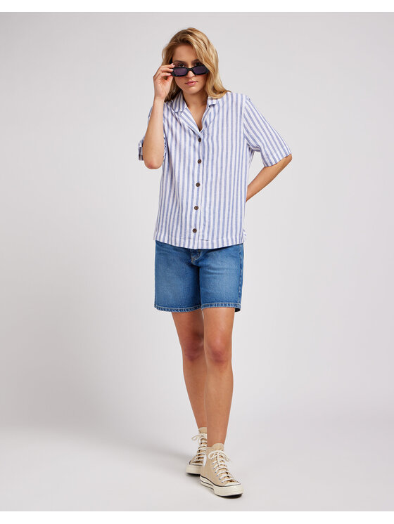 Lee Lee Szorty jeansowe RIDER Niebieski Loose Fit