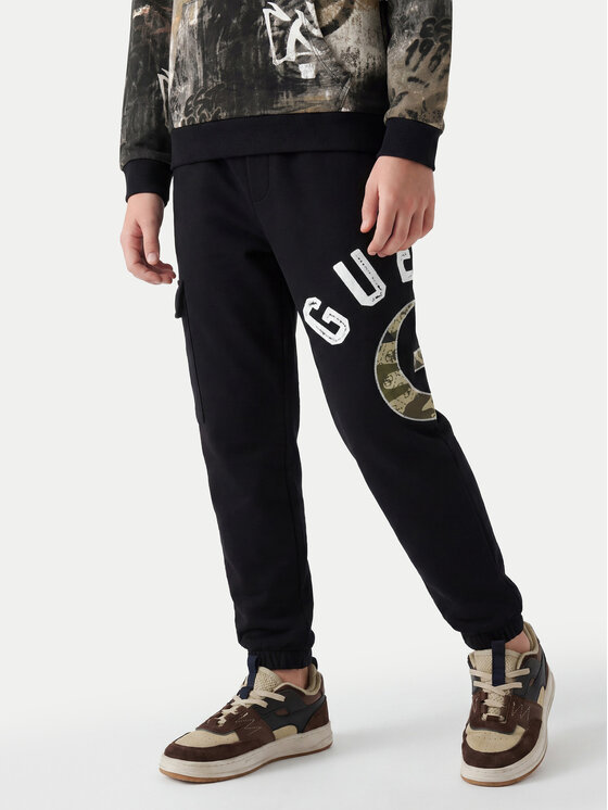 Guess Pantaloni trening L6YB01 K4083 Negru Regular Fit